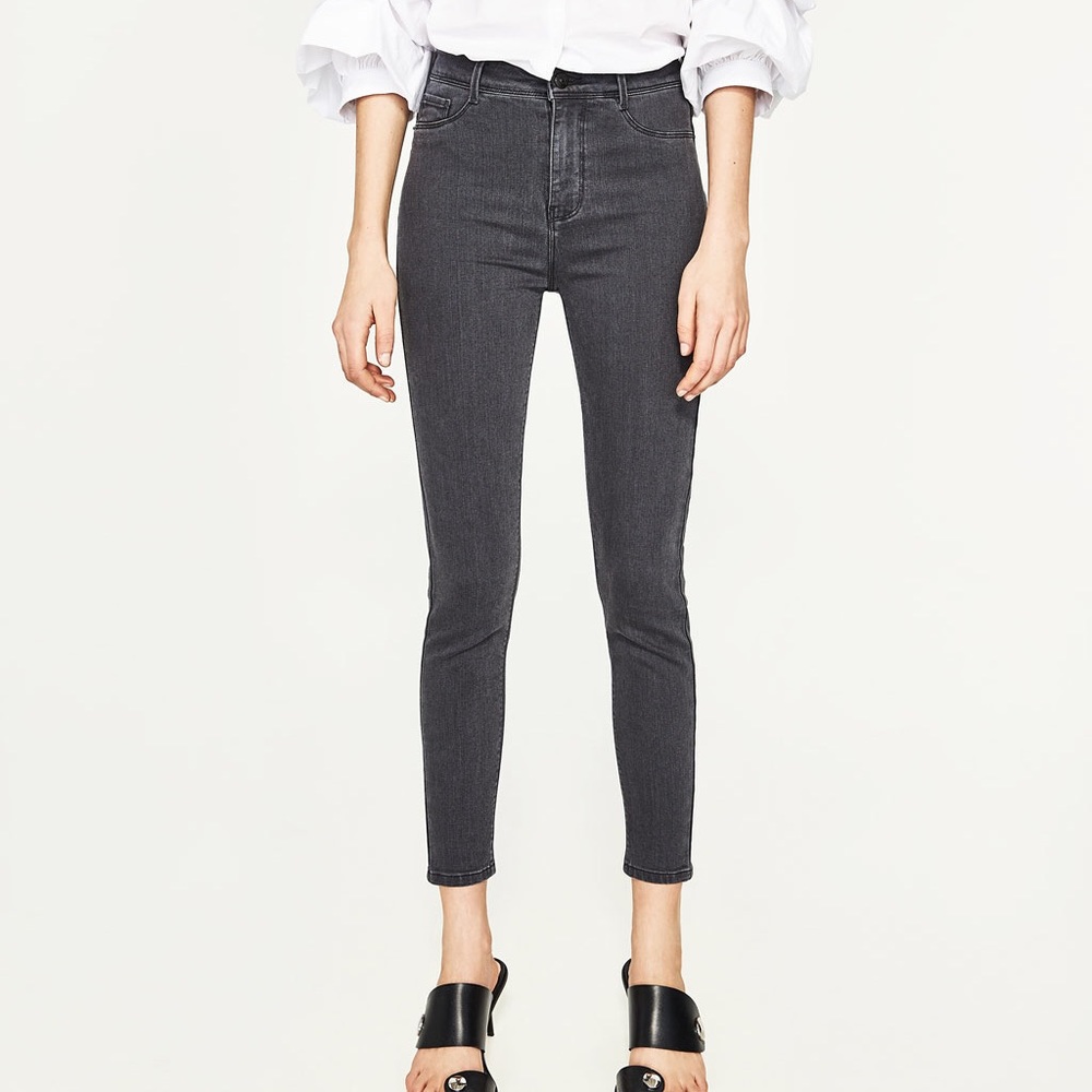 NWT Zara Z1975 High Rise Jeggings Smoke Grey